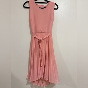 DKNY Pink Pleated Dress size small work wear old money casual chic